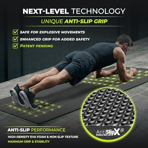 bemaxx Gym Mats Set - EVA Interlocking Foam Floor Tiles Workout Mat Puzzle