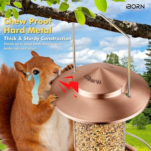 Bird feeders for Outdoors Metal Chew Resistant Copper-Plating, 1PK