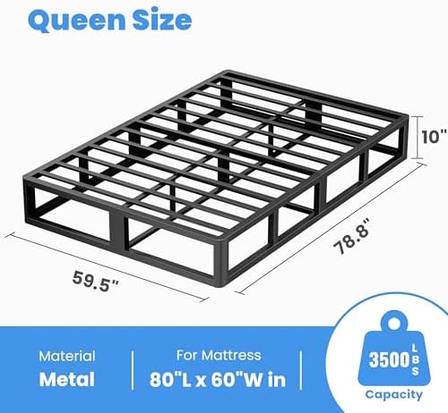 10 Inch Queen Box Spring with Fabric Heavy Duty Steel Support