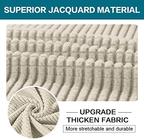 Turquoize 4 Piece Sofa Covers For 3 Cushion Couch Sofa Slipcover Soft Couch Cover For Dogs-Washable Sofa Furniture Covers With 3 Individual Large Cushion Covers Feature Fabric (XL Sofa,Biscotti Beige)