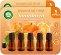Air Wick Essential Mist Refill, 5 ct | Mandarin & Sweet Orange | Essential Oils | Air Freshener | Pack of 2