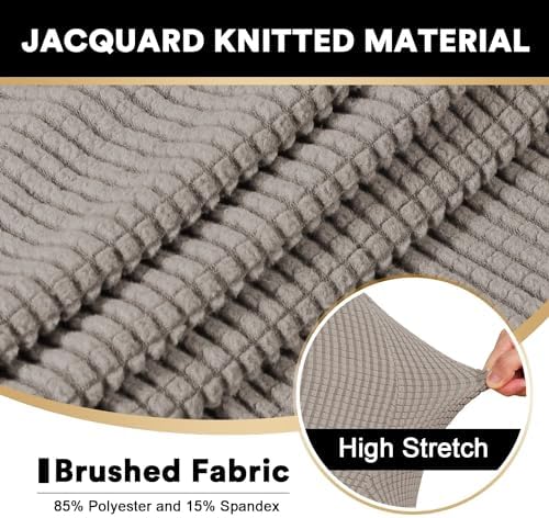 PrinceDeco Stretch T Cushion Loveseat Slipcover,Washable,Pet-Friendly,Taupe