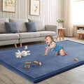 Baby Play Mat for Floor Nursery Rug Muscle Mat Area Rug Playroom Rug 59"x59" Playpen Mat Elastic Foam 1.3" Thick Crawling Mat for Babies,Toddlers, Infants, Kids,Sapphire Blue