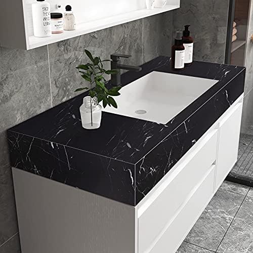 Marble Contact Paper Black Peel and Stick Wallpaper for Kitchen Countertop