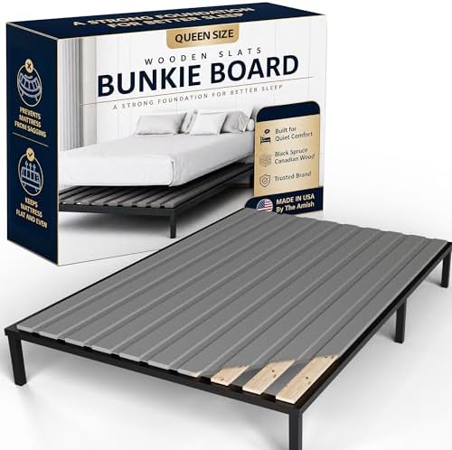 Treaton, 0.75-Inch Vertical Wooden Bunkie Board/Bed Slats, Queen, Grey