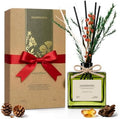 Reed Diffuser, 6.1 oz Amber Woods Scent Diffuser with Sticks & Dried Flowers, 120 Days Long Lasting diffusers for Home, Elegant Fragrance for Bathroom Bedroom Office Decor Air Fresh