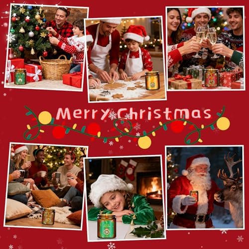 Christmas Candle, Cinnamon Cloves Scented Candles for Home, Holiday Candles Natural Soy Candle, Aromatherapy Candle 7 oz Jar Candles Christmas Gift for Women Men
