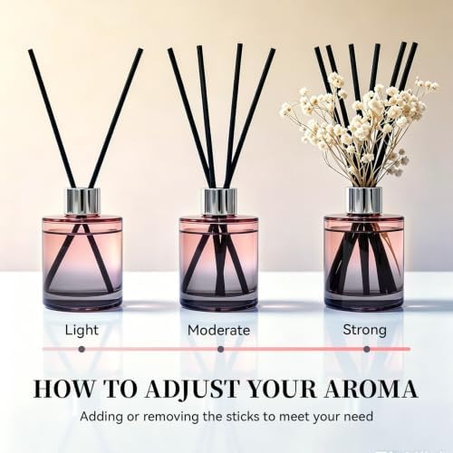 Brakula Reed Diffuser Set, White Jasmine Scent, 4.06 fl oz Essential Oil