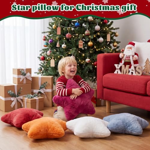 Soaoo 5 Pcs Star Fluffy Pillow Star Shape Pillow, Warm Collection