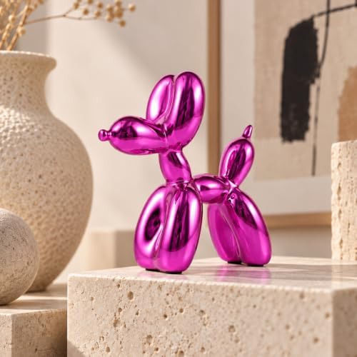 Red Balloon Dog Decor,Balloon Animal Decor,Shelf Decor Preppy Room Decor,Cute Statue Home Decor, Bedroom Modern Sculpture Desk Decor,Office Gold Decorations Small Figurines