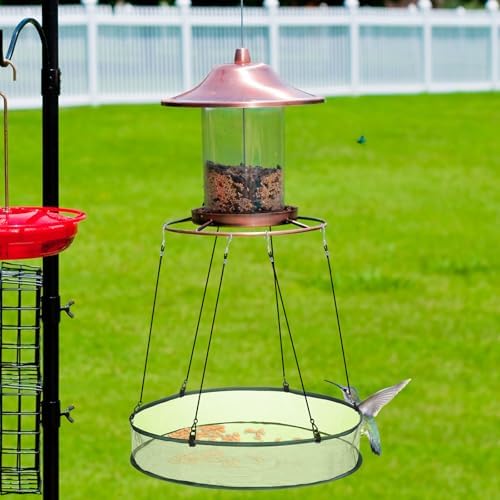 FoldTier 2 Pieces Bird Seed Catcher Tray Hanging Round Mesh,24 Inch