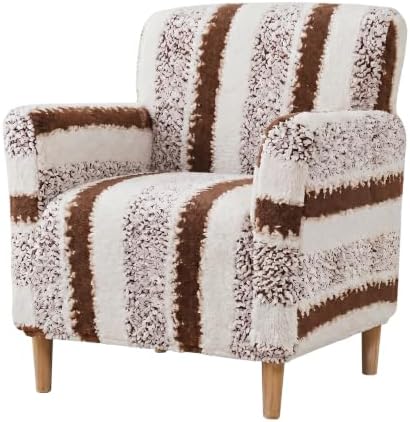 Armchair Covers Stretch Arm Covers Chair Couch Covers, Faux Leather Looking Armchair Slipcover Washable Chair Protector for Living Room (Brown-01)
