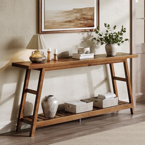 ChooChoo 70.9 Inch Long Console Tables for Entryway, Hallway Table, 2-Tier