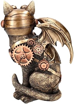 Feline Steampunk Cat Pilot Resin Figurine