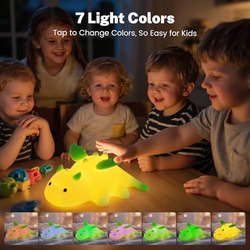 AVEKI Green Dragon Night Light, Cute Baby Lamp Gifts for Kids Boys Girls