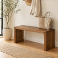 Solid Wood Slatted Entryway Bench 30" Farmhouse for Dining Room,Living Room