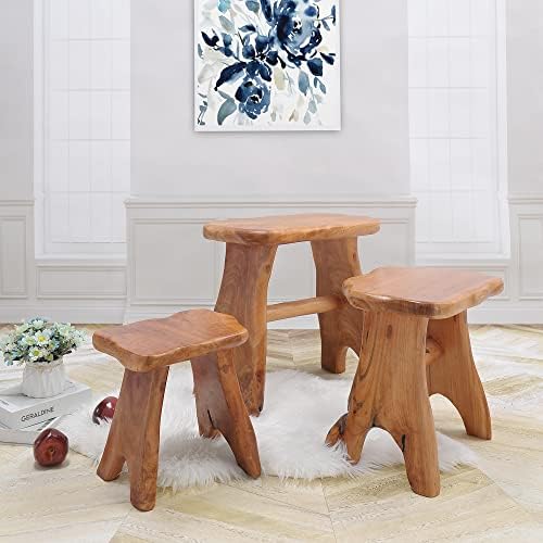 Natural Shape Solid Wood Tree Stump Stool 15"x12"x15" Cedar Root End Table Rustic Plant Stand Live Edge Coffee Table Vintage Side Table Living Room Bedroom Accent Outdoor Garden Foot Stool
