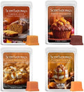 Scentsationals Fall Wax Melts Pumpkin Party 4pk – Long Lasting, Strong Scent Melts for Warmers, Includes Pumpkin Spice with Apple Muffins, Marshmallow, and Caramel, 10oz (24 Cubes)
