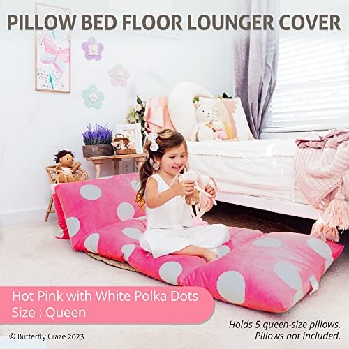 Butterfly Craze Floor Pillow Cover Plush Folding Lounger Bed Cushion Case