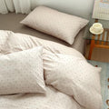 Polka Dot Duvet Cover Twin Size Beige Pattern Twin Comforter Cover Cotton Double Gauze Boho Zipper Duvet Cover Set with Ties Rustic Teen Girl Bedding Set Muslin Duvet Protector