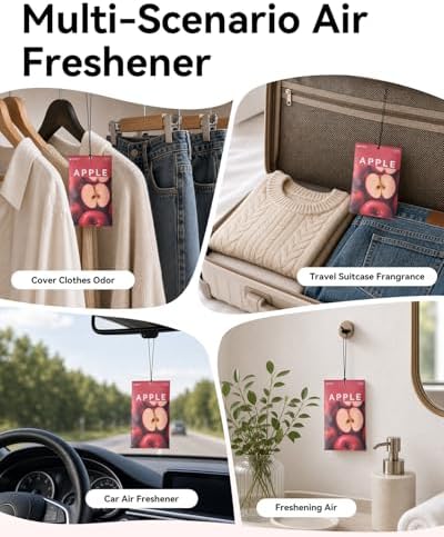 MYARO 20Pcs Red Apple Scented Sachets, Closet Deodorizer Car Air Freshener