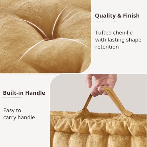 Intelligent Design Floor Pillow, Cushion for Meditation, 24x24 Yellow