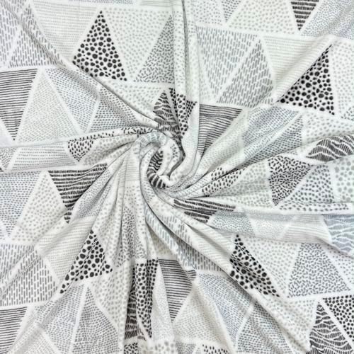 Soft Fleece Throw Blanket, Bohemian Boho Geometrical Grey White, 50x60