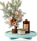 Round Decorative Tray Farmhouse Kitchen Decor Soap Dish, 10" Light Blue