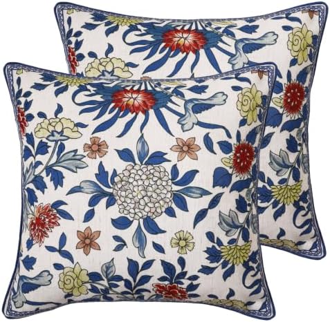 patdrea Designer Vintage French Throw Pillow Cover,18"x18",Set of 2
