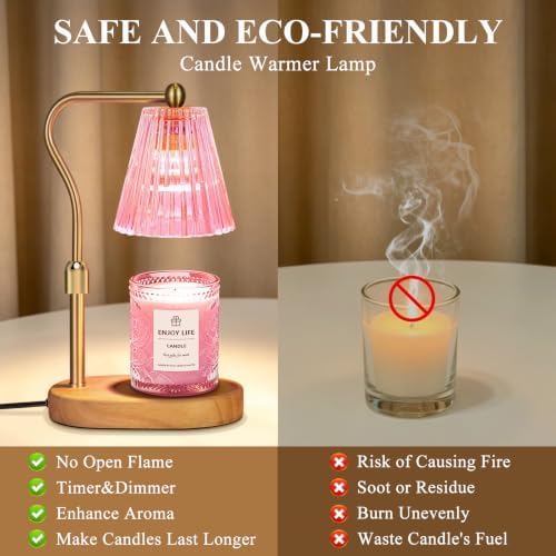 seenlast Pick Candle Warmer Lamp with Timer Dimmer Adjustable Height,Mothers Day Gifts,Electric Wax Warmer Vintage Home Decor for Scented Jar Candles,Birthday Gifts for Women