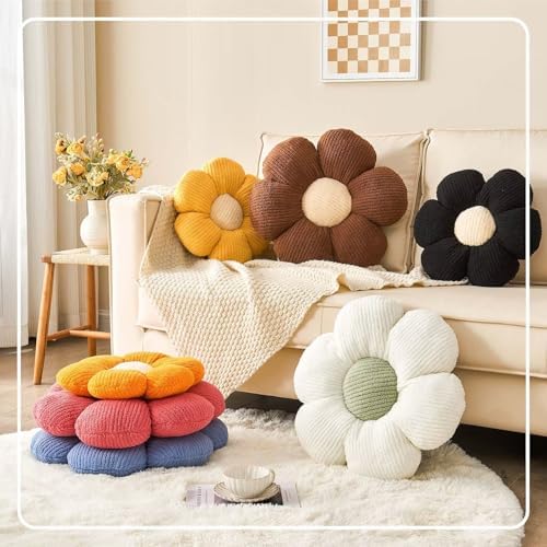 Kcvvcr Flower Throw Pillow, Soft Blue 14.9" Shaped Floor Pillow for Home Decor, Cute Aesthetic Plush Decorative Pillows for Bed, Sofa, Couch