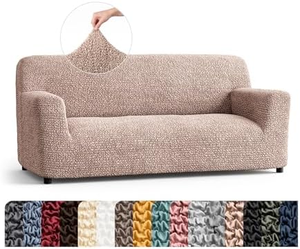 PAULATO Premium Stretch Couch Covers for Sofa - Sofa Chair Cover Washable, Dogs & Pets Friendly - Elastic Polyester Loveseat Slipcovers - Non-Slip Love Seat Couch Covers - Blush Taupe (64"-85" Wide)