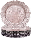 MAONAME Pink Charger Plates Set of 12, Reef Chargers for Dinner Plates