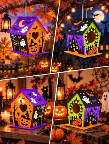 hapray 2 Pack Bird House Kits for Kids, DIY Birdhouse Kit Build and Paint