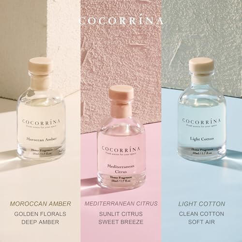 COCORRÍNA Reed Diffuser Set of 3 with Dried Eucalyptus for Home & Office