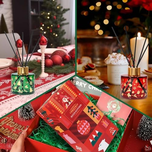 STRN Christmas Reed Diffuser Set, Diffuser with Sticks 2 Pack, 6.8 Fl Oz