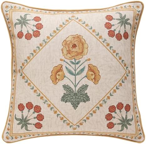 patdrea Designer French Vintage Square Throw Pillow Cover,18"x18"