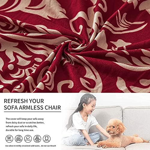 Eco-Ancheng Armless Accent Chair Cover Slipcover Stretch Spandex Slipper Chair Cover Removable Washable for Armless Chair Slipcover Furniture Protector Covers for Living Dining Room Hotel