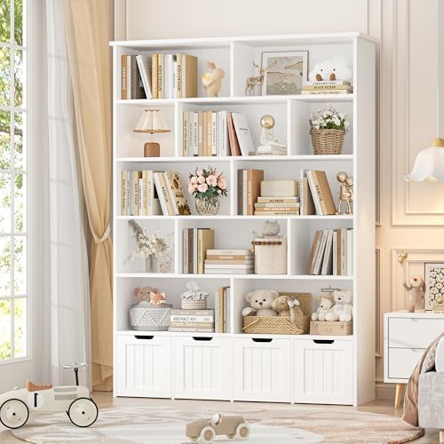 FINETONES 69" H Large Toy Storage Organizer with 4 Movable Drawers