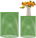 Set of 2 Outdoor Side Table, Garden Stool for Patio, Metal Accent Table Modern End Table, Patio Side Table for Garden, Balcony, Bedroom Indoor Outdoor Decorative, Vibrant Green