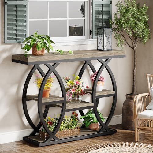 Tribesigns 39.4" Console Table, 4-Tier Sofa Table, Accent Tables, Grey