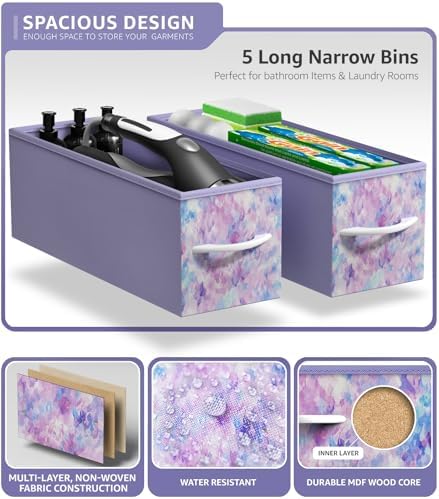 Sorbus 5-Drawer Narrow Dresser for Bedroom (Tie-dye Blue/Pink/Purple)