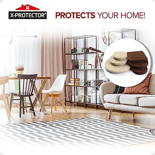 235 pcs Felt Furniture Pads Brown & Beige X-Protector! for Hardwood Floors