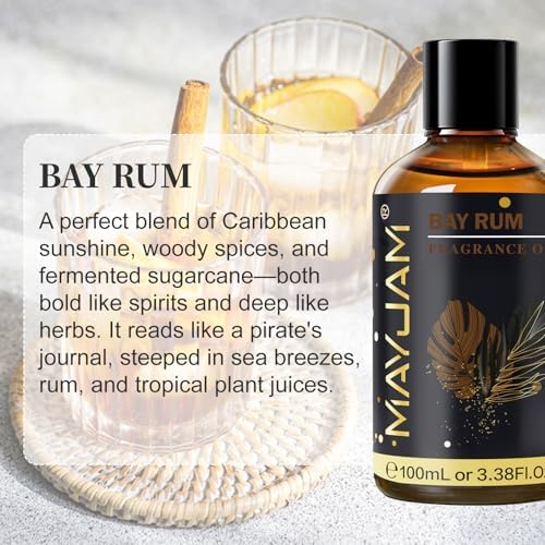 MAYJAM Bay Rum Fragrance Oil Essential Oils for Diffusers, 100ML/3.38FL.OZ