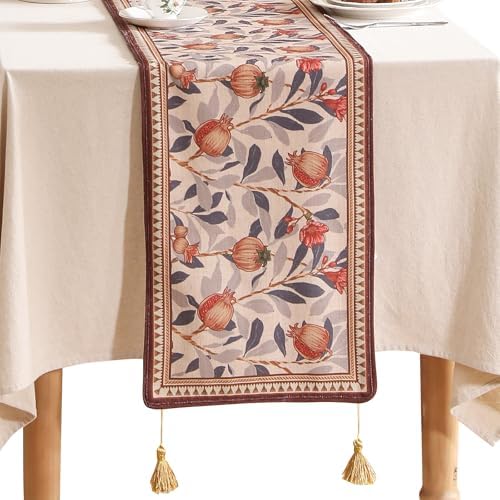 patdrea Designer French Vintage Printed Table Runner,12"X102"