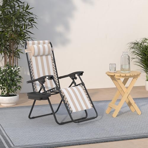 Best Choice Products Zero Gravity Chair Recliner, Tan Striped
