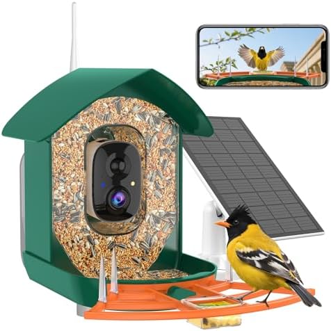 Bird Feeder with Camera,WiFi Smart Bird House with Cam Solar Powered