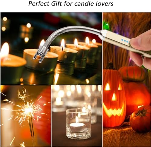 MEIRUBY Electric Candle Lighter, Valentine's Day Gifts for Women Mom Men Wife, USB Arc Rechargeable Windproof Long Lighter for Candle BBQ Birthday Housewarming Gift Idals