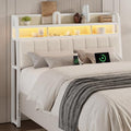 ONBRILL Ergonomic Headboard Full Size with 2-Tier Storage, Off White