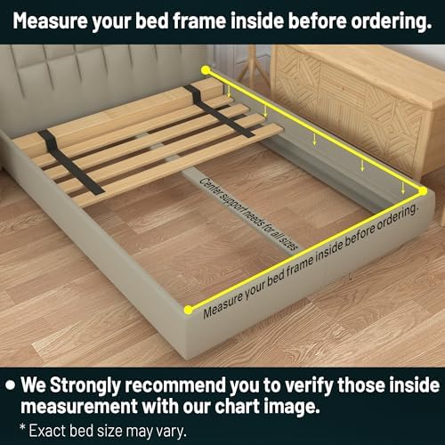 Treaton, 1-Inch Extra Heavy Duty Horizontal Wooden Bunkie Board/Bed Slats, 78" x 76", Beige